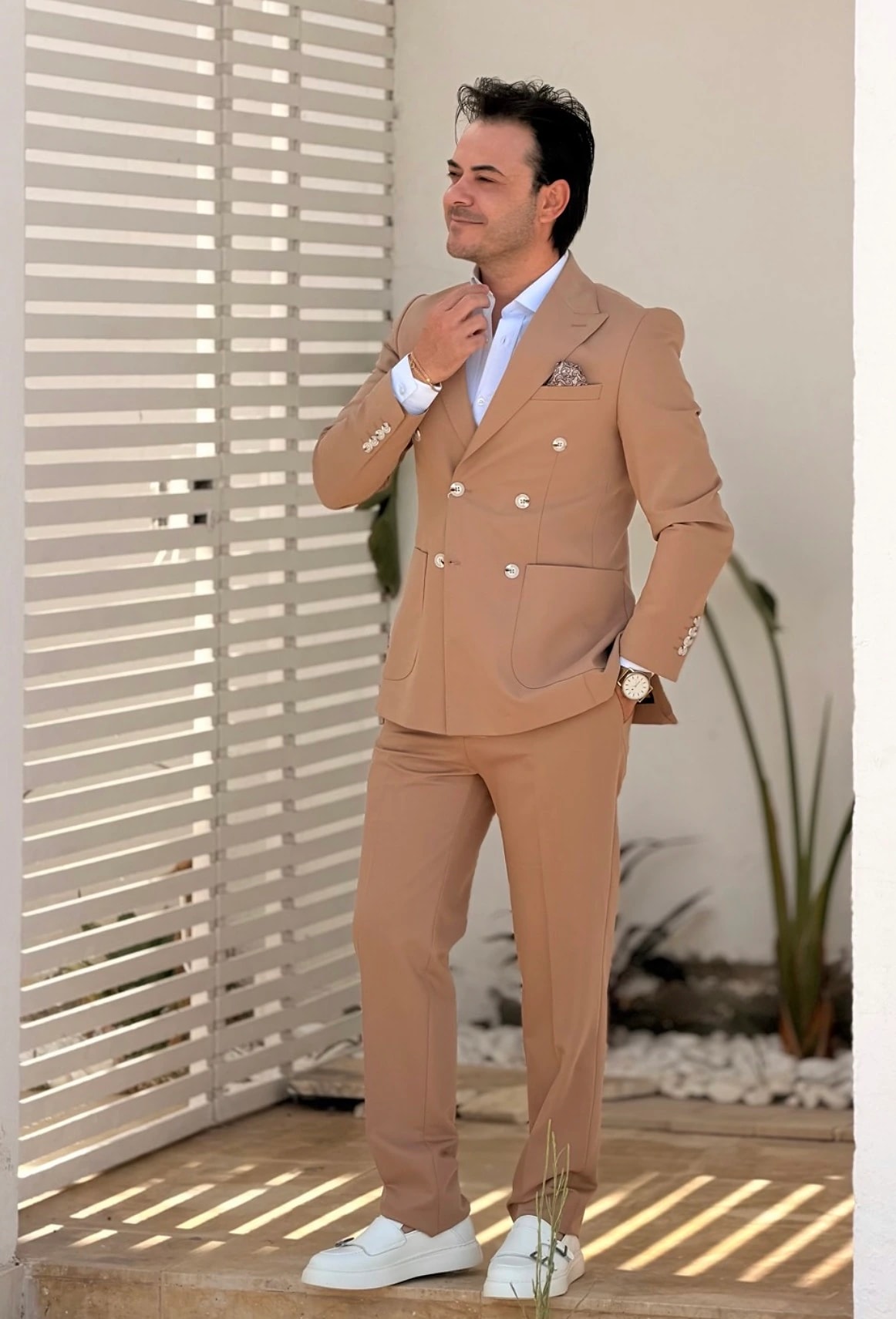 Costume croise camel — FC Fashion