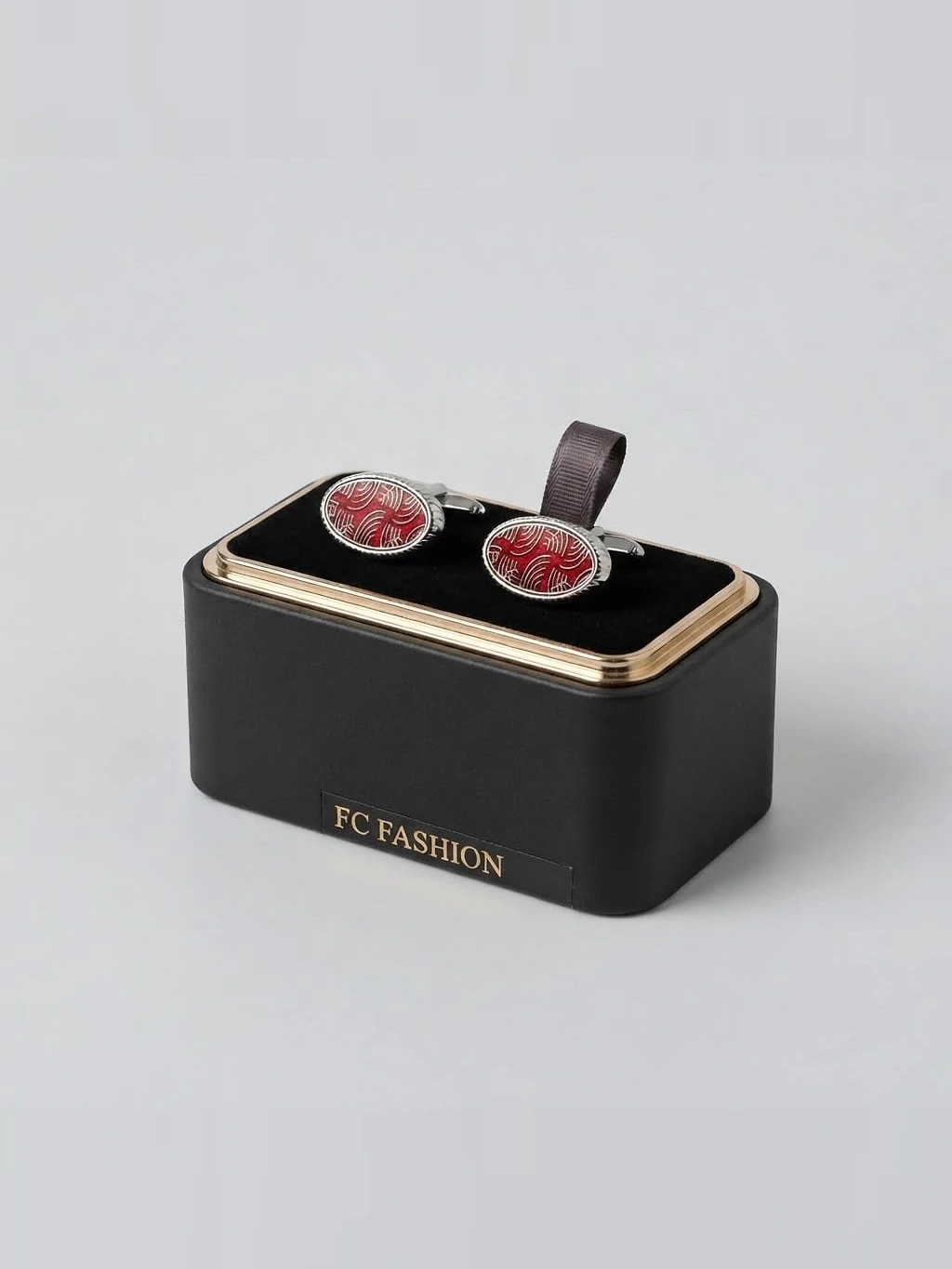 Boutons de manchette email rouge — FC Fashion