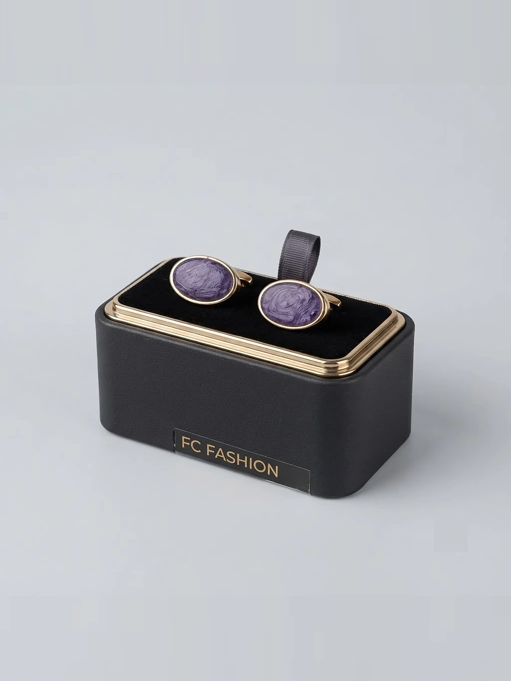 Boutons de manchette marbre violet — FC Fashion