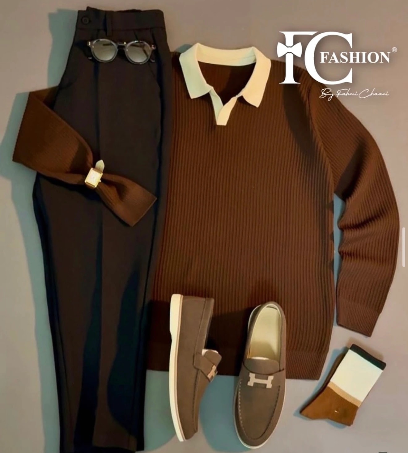 Polo en maille chocolat