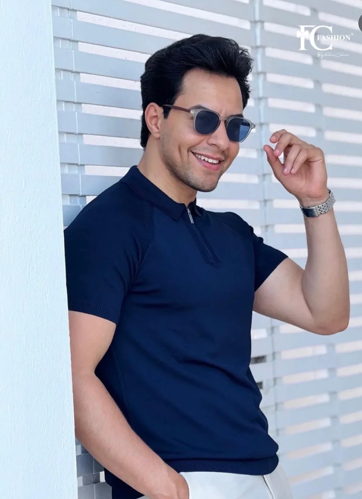 Polo en maille col zippe — FC Fashion
